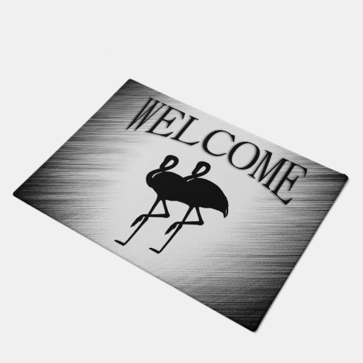 2 flamingo's deurmat (Schuin)