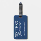2 Fleur de Lis Label Sisters Forever - Quote on Ba Bagagelabel (Achterkant verticaal)