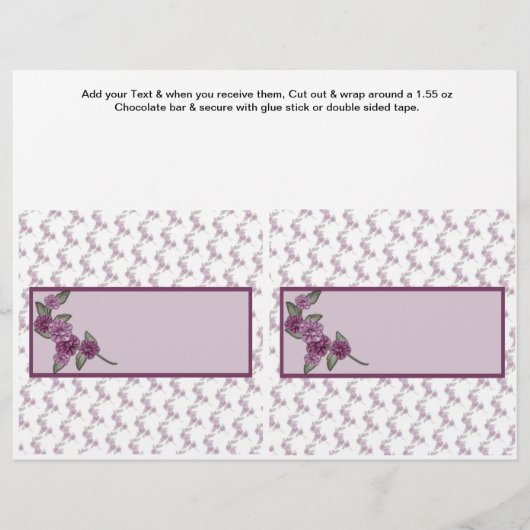 2 Floral Birthday Custom Snoep Bar wrappers Flyer (Voorkant)