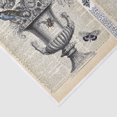 2 Floral Urns op één vel deklaag Tissuepapier (Detail)