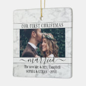 2 Foto 1 Kerstfeest gehuwd met Elegant Faux Marble Keramisch Ornament (Links)