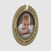 2 Foto 1 Kerstmis als Grandouders Black & Gold Ornament (voorkant)