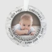 2 Foto 1 Kerstmis als grootouders Faux Marble Ornament (voorkant)