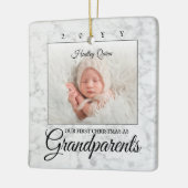 2 Foto 1 Kerstmis grootouders Faux Marble Keramisch Ornament (Links)