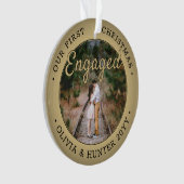 2 Foto 1 kerstmis met Elegant Faux Gold Ornament (voorkant)