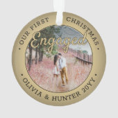 2 Foto 1 kerstmis met Elegant Faux Gold Ornament (achterkant)