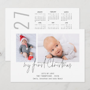 2 Foto 2027 Kalender Baby Eerste Kerstmis Feestdagenkaart