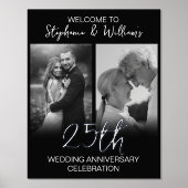 2 Foto 25th Wedding Jubileum Welcome Sign Folie Afdrukken (Voorkant)