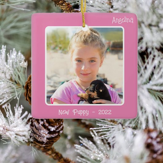 2-foto 2 zijdige roze speciale gebeurtenis of mijl keramisch ornament