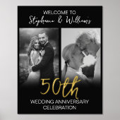 2 Foto 50th Wedding Jubileum Welcome Sign Folie Afdrukken (Voorkant)