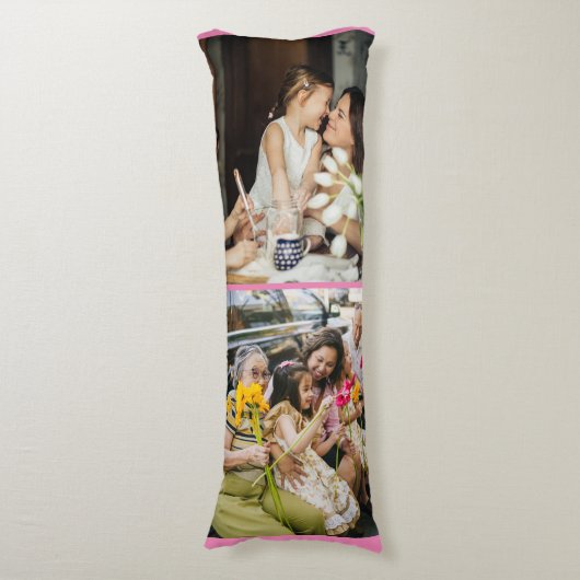 2 Foto aangepaste collage gepersonaliseerd Lichaamskussen (Voorkant Verticaal)