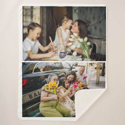 2 Foto aangepaste collage gepersonaliseerd Sherpa Deken (Voorkant)