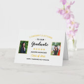 2 Foto Afstudeer Felicitaties Afgestudeerde Op Maa Folie Wenskaart (Orchidee)