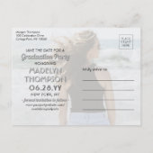 2 Foto Afstudeerfeest Modern Minimalistisch Save t Aankondigingskaart (Achterkant)