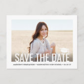 2 Foto Afstudeerfeest Modern Minimalistisch Save t Aankondigingskaart (Voorkant)