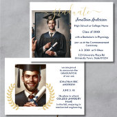 2 Foto Afstuderen Collage Script Navy Blue White Aankondiging