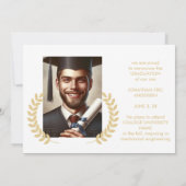 2 Foto Afstuderen Collage Script Wit & Goud Aankondiging (Achterkant)