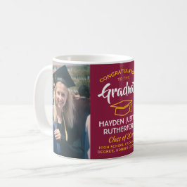2 Foto Afstuderen Congrats Maroon Red Gold Yellow Koffiemok