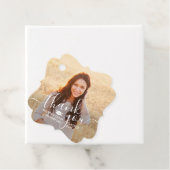 2 Foto Afstuderen Dank u Fancy Witte Manuscript Bedankjes Labels (In situ)