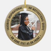 2 Foto Afstuderen Elegant Black & Gold Faux Folie Keramisch Ornament (Achterkant)