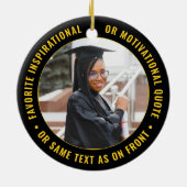 2 Foto Afstuderen Elegant Black Gold Yellow Keramisch Ornament (Achterkant)