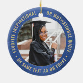 2 Foto-Afstuderen Elegant Brushed Royal Blue Gold Keramisch Ornament (Achterkant)