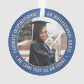 2 Foto-Afstuderen Elegant Brushed Royal Blue Gold Ornament (achterkant)