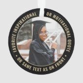 2 Foto Afstuderen Elegant Modern Black en Gold Ornament (achterkant)