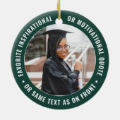 2 Foto Afstuderen Elegant Modern Green and White Keramisch Ornament (Achterkant)