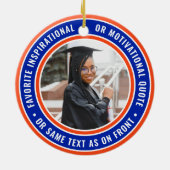 2 Foto Afstuderen Elegant modern Oranje en blauw Keramisch Ornament (Achterkant)