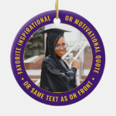 2 Foto Afstuderen Elegant Paars Gold Yellow Keramisch Ornament (Achterkant)