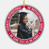 2 Foto Afstuderen Elegant Red Grey Black & White Keramisch Ornament (Achterkant)