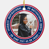 2 Foto Afstuderen Elegant Red White en Blue Keramisch Ornament (Achterkant)