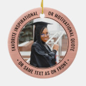 2 Foto Afstuderen Elegant roze roze goud & zwart Keramisch Ornament (Achterkant)