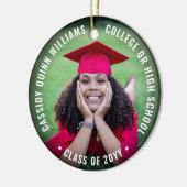 2 Foto Afstuderen Elegant Simple Moderne Overlay Keramisch Ornament (Links)