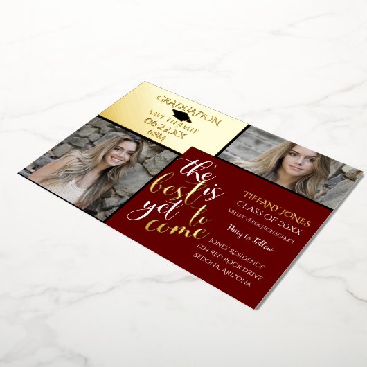 2 FOTO-AFSTUDEREN en KIES UW KLEUR Folie Uitnodiging (Gedraaid)
