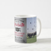 2 Foto Afstuderen geborsteld grijs rood en zwart Koffiemok (Voorkant rechts)