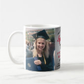 2 Foto Afstuderen geborsteld grijs rood en zwart Koffiemok (Links)