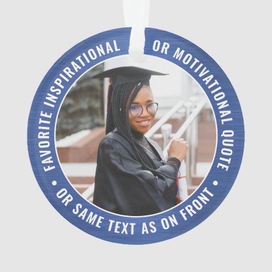 2 Foto Afstuderen geborsteld Royal Blue en White Ornament (achterkant)