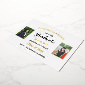 2 Foto Afstuderen Gefeliciteerd Afstuderen Aangepa Folie Uitnodiging (Gedraaid)