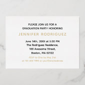 2 Foto Afstuderen Gefeliciteerd Afstuderen Aangepa Folie Uitnodiging (Achterkant)