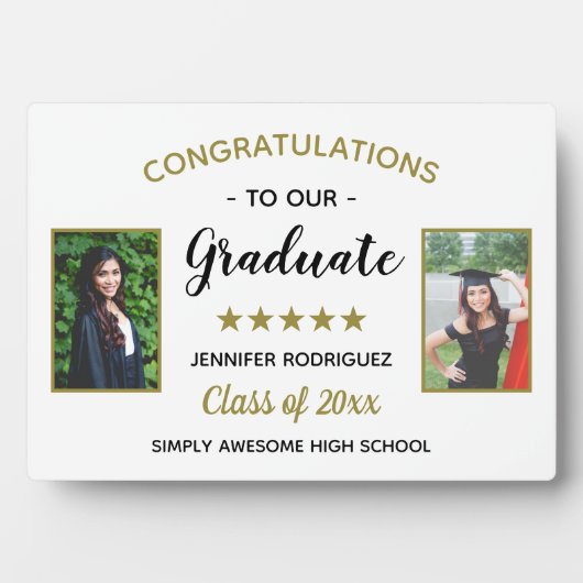 2 Foto Afstuderen Gefeliciteerd Afstuderen Aangepa Fotoplaat (voorkant)