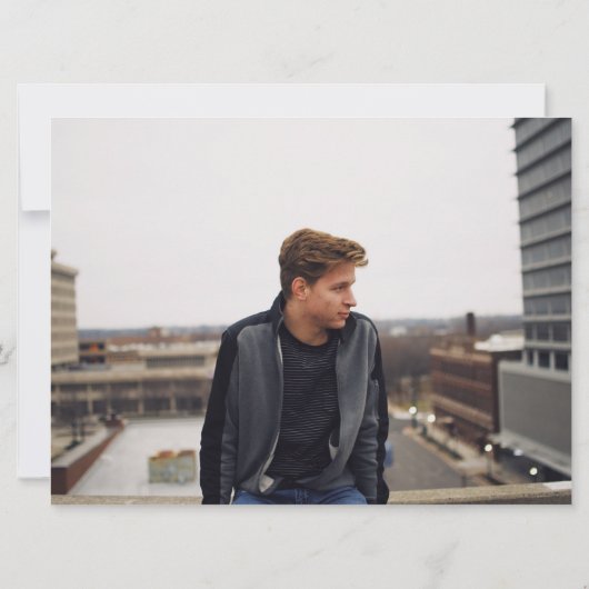 2 Foto Afstuderen Green Gold Notice Card Kaart (Achterkant)