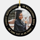 2 Foto-Afstuderen: Jaar & School Black Gold Keramisch Ornament (Achterkant)