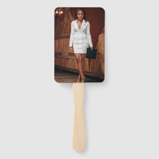 2 Foto Afstuderen met Maroon rood en goud Handwaaier (Achterkant)