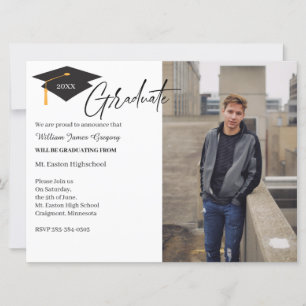 2 Foto Afstuderen Minimale aankondigingskaart Kaart