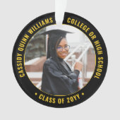 2 Foto Afstuderen Modern Black Gold Yellow Ornament (voorkant)