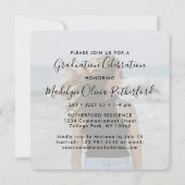 2 Foto Afstuderen Modern Eenvoudig Script Square Kaart (Achterkant)