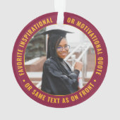 2 Foto Afstuderen Modern maroon Red Gold Yellow Ornament (achterkant)