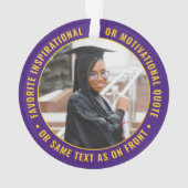 2 Foto Afstuderen Modern Paars Gold Yellow Ornament (achterkant)